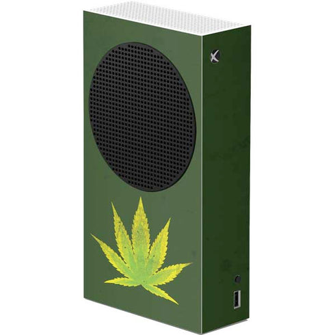 Marijuana Leaf Light Green Xbox Series S Console Skin